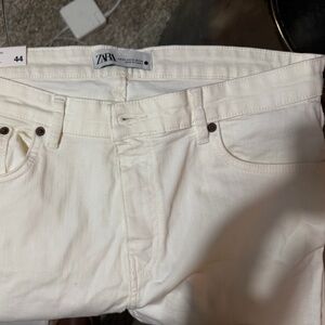Zara Off-White Cream Skinny Jeans